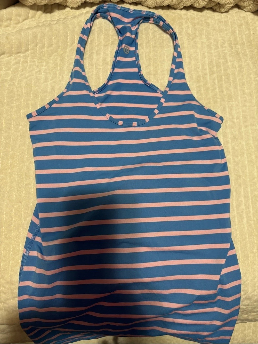 lululemon Cool Racerback Striped Tank Top Blue & Pink
